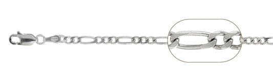 925 Sterling Silver Figaro Chain 100 / 3.8mm, 16 inches - 30 inches