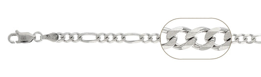925 Sterling Silver Figaro Chain 120 / 4.5mm, 16 inches - 30 inches