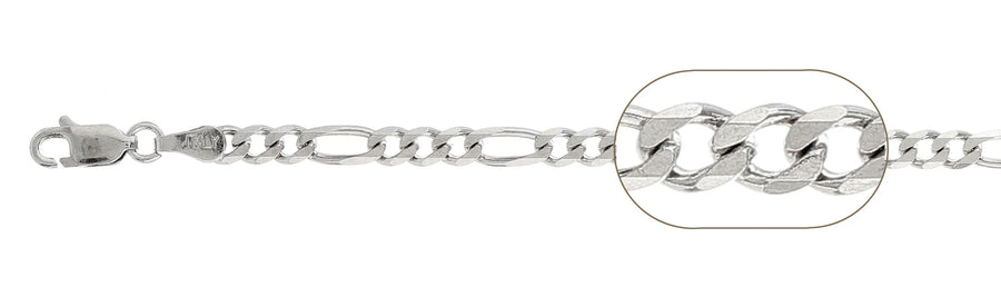 925 Sterling Silver Figaro Chain Necklace - 4.5mm (120)