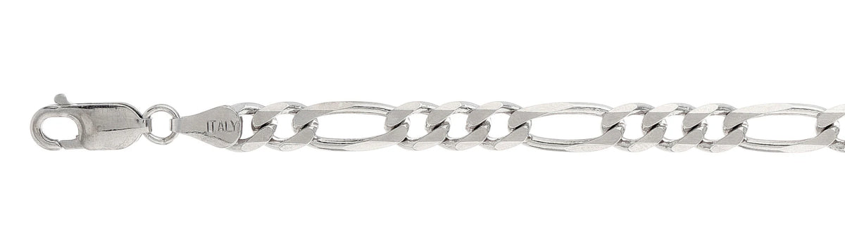 925 Sterling Silver Figaro Chain Necklace - 6.6mm (180)