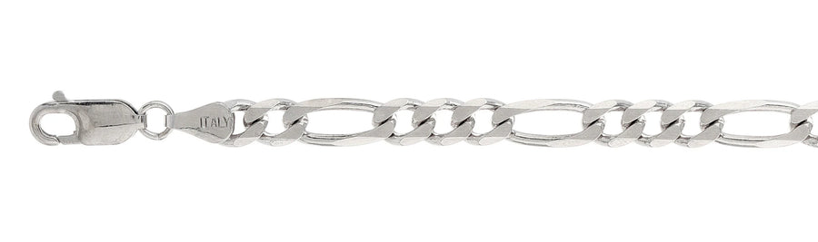 925 Sterling Silver Figaro Chain Necklace - 6.6mm (180)