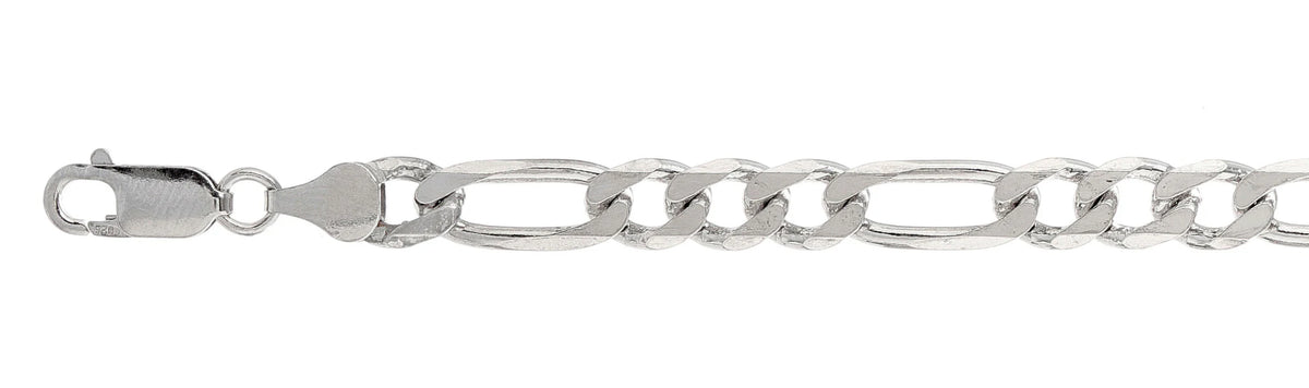 925 Sterling Silver Figaro Chain Necklace - 8mm (220)