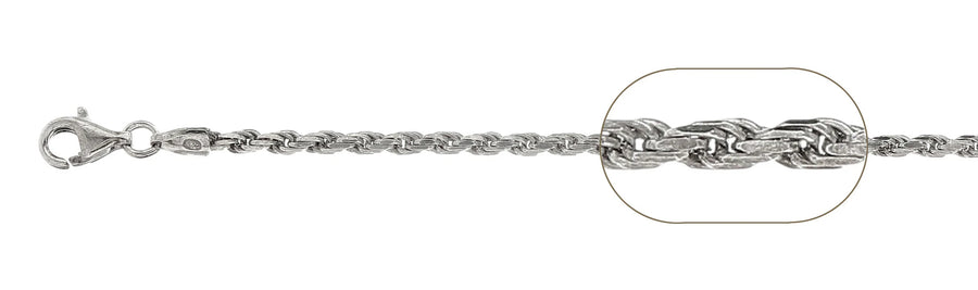 925 Sterling Silver Classic Rope Chain Necklace - 2.8mm (060)