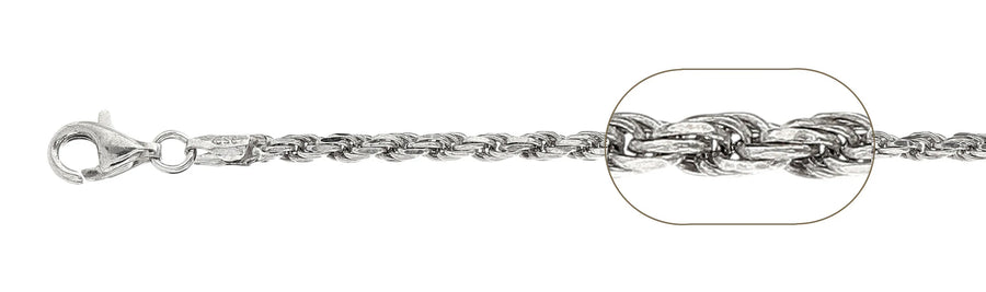 925 Sterling Silver Classic Rope Chain Necklace - 3.7mm (080)