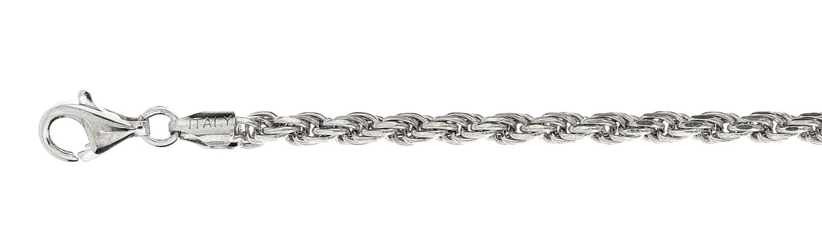 925 Sterling Silver Classic Rope Chain Necklace - 6mm (120)