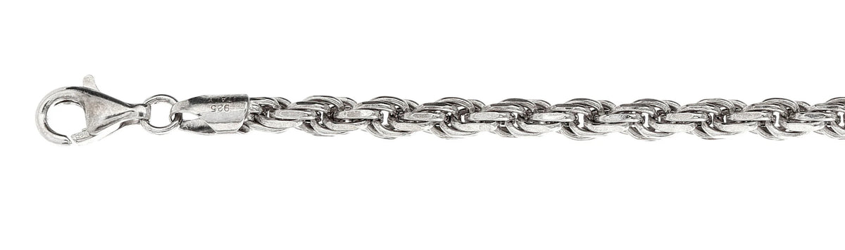 925 Sterling Silver Classic Rope Chain Necklace - 8mm (180)