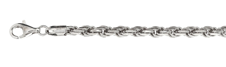 925 Sterling Silver Classic Rope Chain Necklace - 8mm (180)