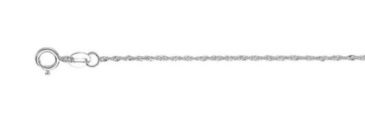 925 Sterling Silver Singapore Chain 040 / 2.4mm, 16 inches - 30 inches
