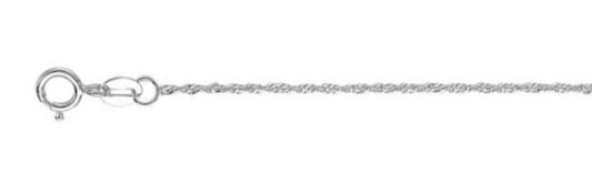 925 Sterling Silver Singapore Chain 060 / 3.3mm, 16 inches - 30 inches